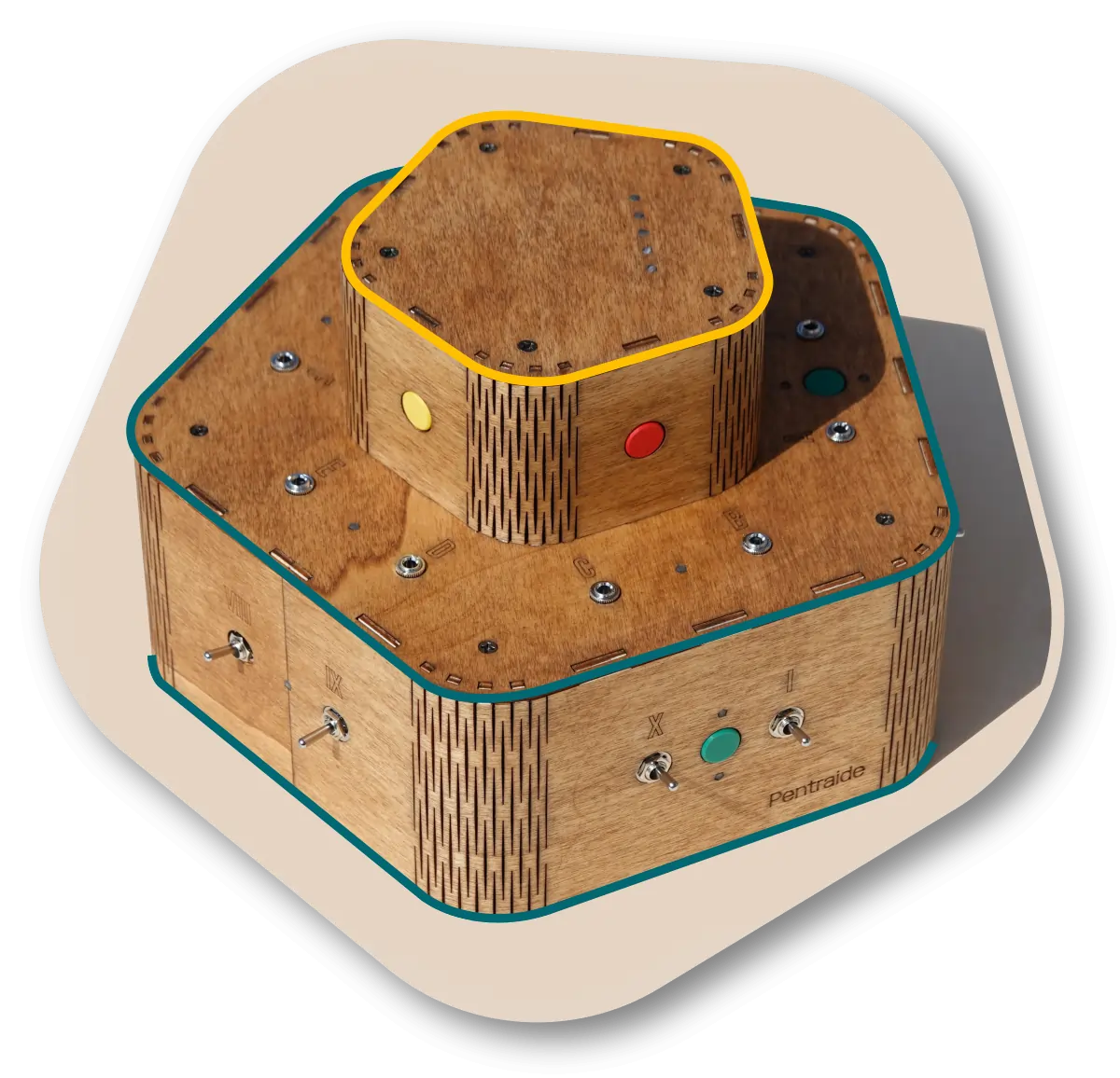 Boitier Pentraide 3D avec forme logo