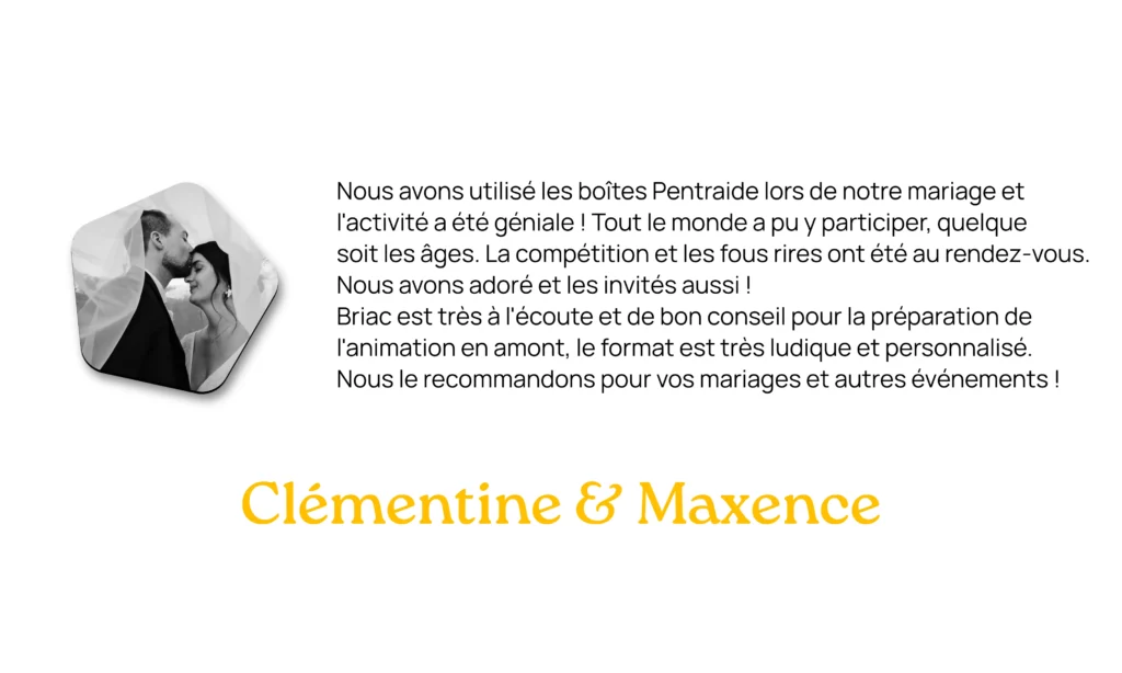 Témoignage mariage Clémentine et Maxence