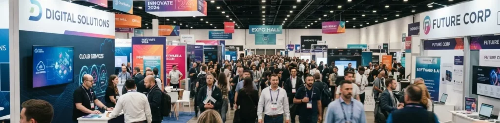 Salon professionnel avec son public